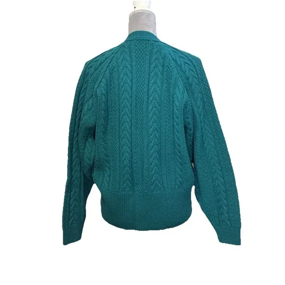 Vintage Wool Pendleton Green Women's Sweater Gold Buttons Classic Old Money LG - Picture 5 of 9